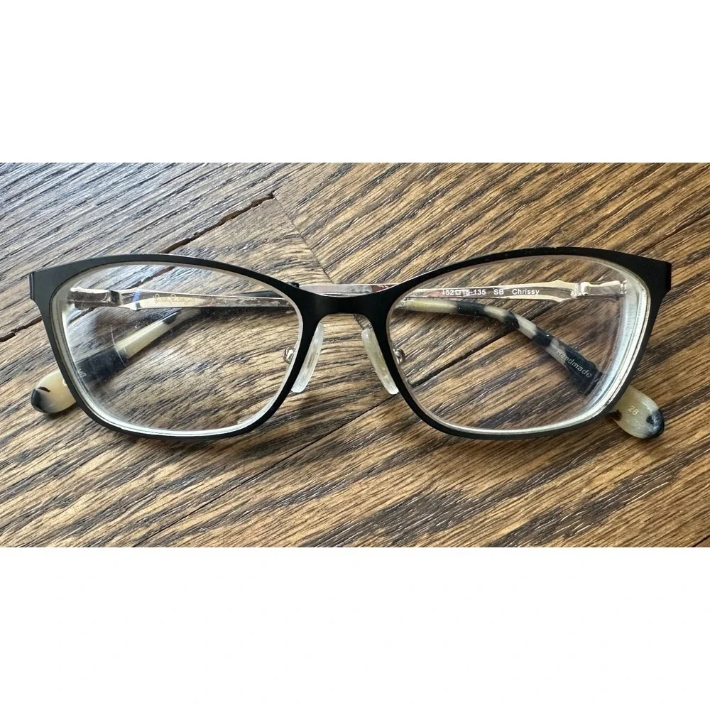 Lilly Pulitzer Chrissy Eyeglasses Black Flex 52-15-135 with Giraffe Case
